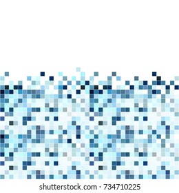 White blue mosaic background. Geometric template with mesh of squares for your amazing design.