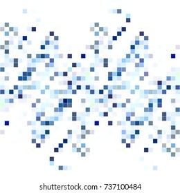White blue mosaic background. Geometric template with mesh of squares for your amazing design.