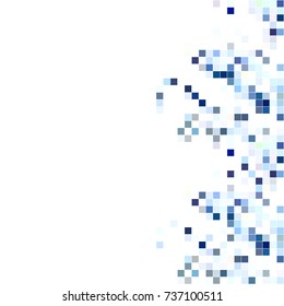 White blue mosaic background. Geometric template with mesh of squares for your amazing design.