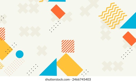 White blue and orange trendy geometric minimalist background pattern and abstract vector design