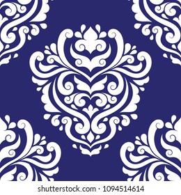 White and blue ornamental vector seamless pattern. Vintage, paisley elements. Ornament. Traditional,Turkish, Indian motifs. Great for fabric and textile, wallpaper, packaging or any desired idea. 