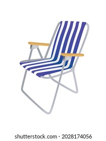 White and blue outdoor chair. vector illustration