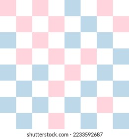 White, blue, and pink checkerboard pattern background. Vector illustration.