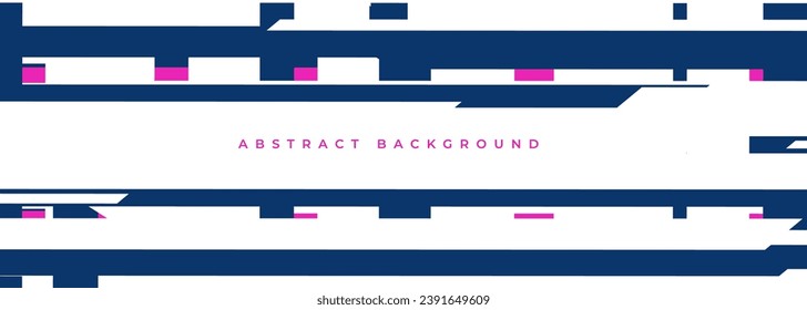 White blue and pink trendy abstract wide banner background with modern geometric shapes. Vector illustration