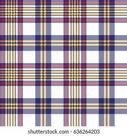 White blue pixel check seamless plaid pattern. Vector illustration