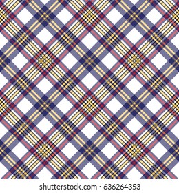 White blue pixel check seamless plaid pattern. Vector illustration.
