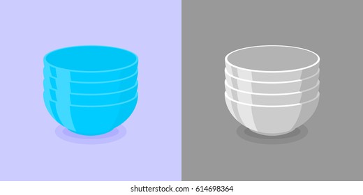 White and blue plates vector illustration