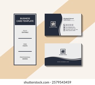 White and Blue Professional Business Card Design