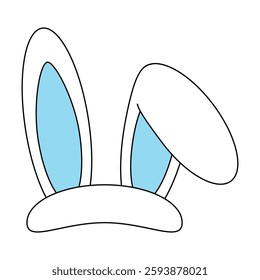 White and blue rabbit ears