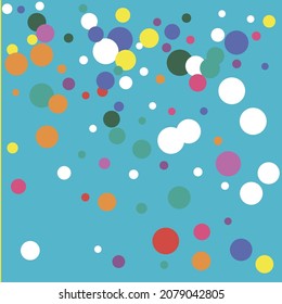 White Blue Rainbow Play Polka Dots Red Textile. Kids Turquoise Pastel Children Indigo Print. Circles Yellow Green Colorful Orange Background. Purple Color Pink Multicolor Dark Illustration.