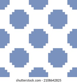 Polka retro blanco y azul Punto sin inconvenientes de imagen de píxeles de patrón. Ilustración vectorial.