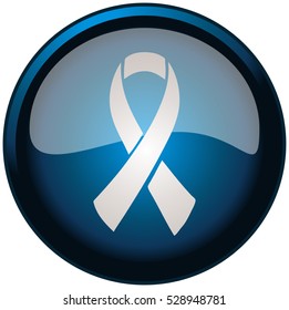 White and Blue Ribbon Icon, Vector Illustration. 