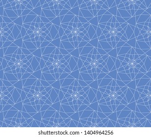 White and blue seamless linear abstract geometrical lattice pattern background.  Surface pattern design for fabric, wallpaper, scrapbooking projects or backgrounds.