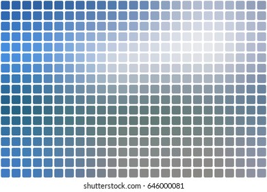 White blue shades vector abstract mosaic background with rounded corners square tiles over white