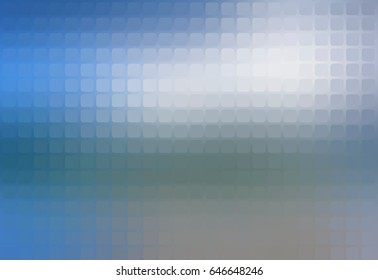 White blue shades vector abstract rounded corners square tiles mosaic over blurred background