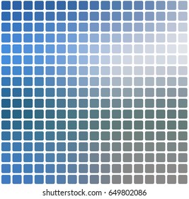 White blue shades vector abstract rounded corners tiles mosaic over white background square 