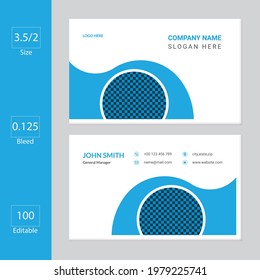 White and blue shapes business card vector eps file