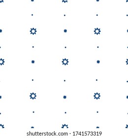 White Blue Simple random flowers pattern. Hand drawn doodle seamless repeating vector vertical pattern.