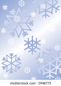 White and blue snow flakes