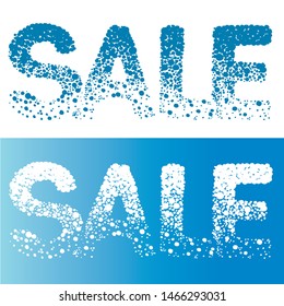 White and blue snow logo "Sale".