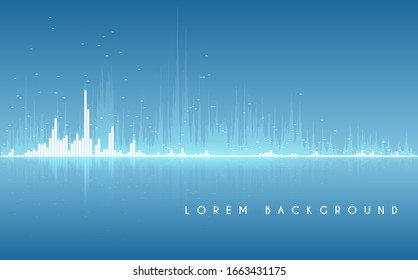 White and blue sound equalizer background