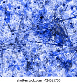 White and blue. Spots and splashes. Abstract seamless vector background
