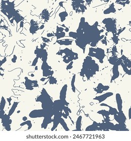 White blue stain leaf paint grunge , Ethnicity botanical fashion colorful drawing beautiful textile ornamental ogee endless ornament seamless trendy endless pattern illustration stripe vector print