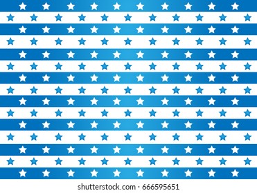 White And Blue Stars on stripe background. - illustration,  Beautiful and elegant, pattern, Orderly  
