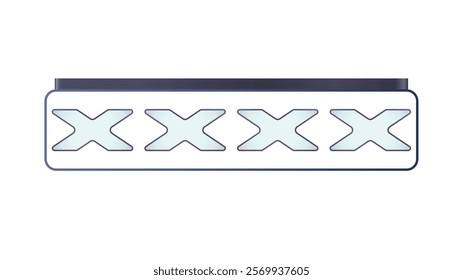 White and blue strike indicator featuring bold glowing "X" symbols in a clean design.