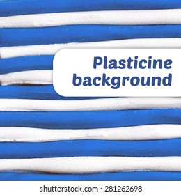 White and blue stripes marine plasticine background. Vector.