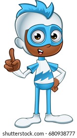 White And Blue Superhero Character