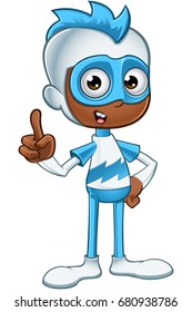 White And Blue Superhero Character