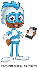 White And Blue Superhero Character