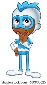White And Blue Superhero Character