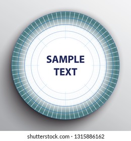 White blue target vector poster on white background.