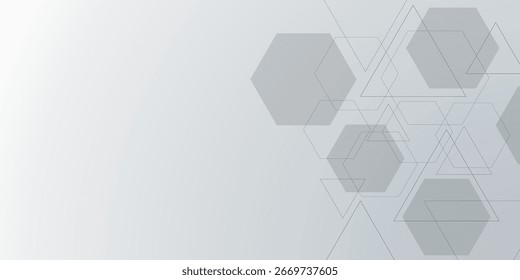 White and blue technology hexagonal abstract background. Vector abstract graphic design banner pattern background. Abstract polygonal background. Healthcare and technology concept with flat icons.