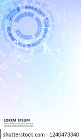white blue technplogy cyber display vector template background