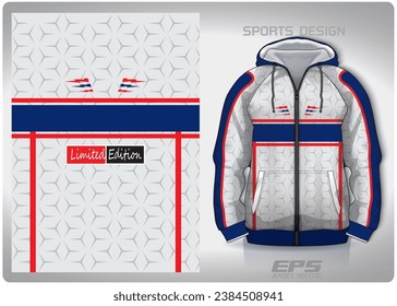 white blue three pointed star pattern design, illustration, textile background for sports t-shirt, football jersey shirt mockup for football club. consistent front view