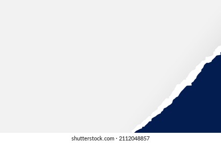 white and blue Torn paper sheet edge background