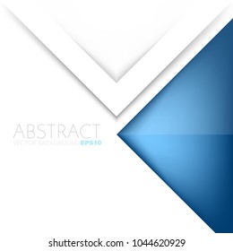 White and blue triangle vector background with corner space for text and background design