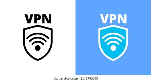 White Blue Vpn Logo Flat Style Stock Vector (Royalty Free) 2142936665 ...