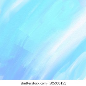 White blue watercolor wet brush paint stroke stylized vector card for text design, wallpaper. Aquarelle abstract pastel cold color hand drawn paper texture vivid background for print, web, blank