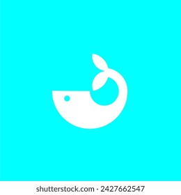 white and blue whale logo