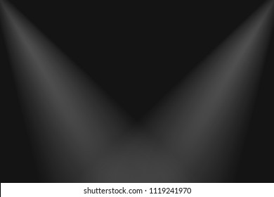 white, blur spotlight effect on black background. Vector