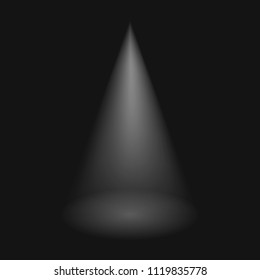 white, blur spotlight effect on black background. Vector