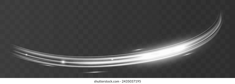 White blur trail wave,
circle silver line of light speed.Vector illustration.