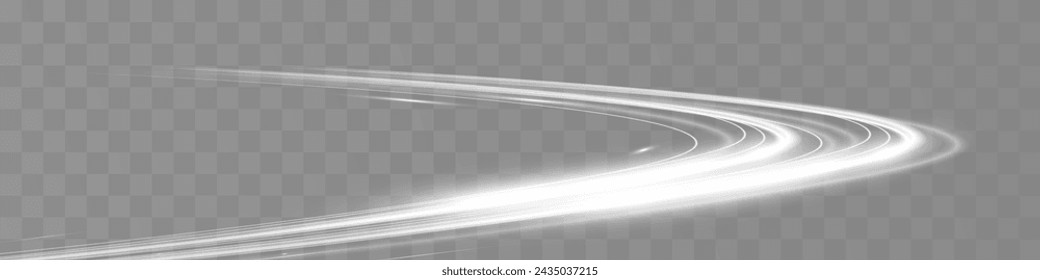 White blur trail wave,
circle silver line of light speed.Vector illustration.