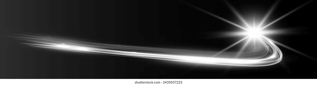 Onda blanca borrosa,
círculo línea de plata de la velocidad de la luz. Ilustración vectorial.
