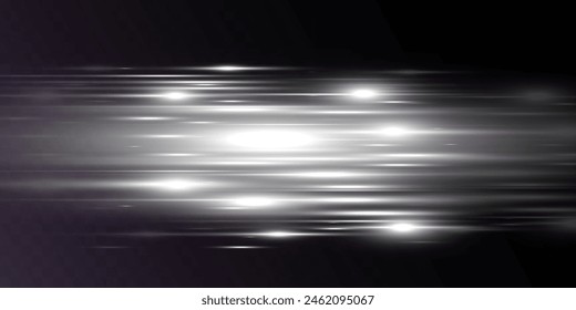 Weiße verwischte Trailwelle, kreissilberne Linie der Lichtgeschwindigkeit.Vektorillustration.	