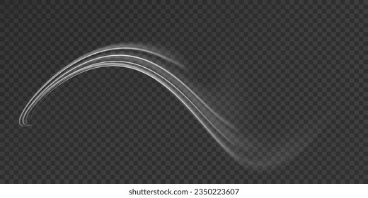 onda de trazo de borrón blanco, línea ondulada de velocidad de luz